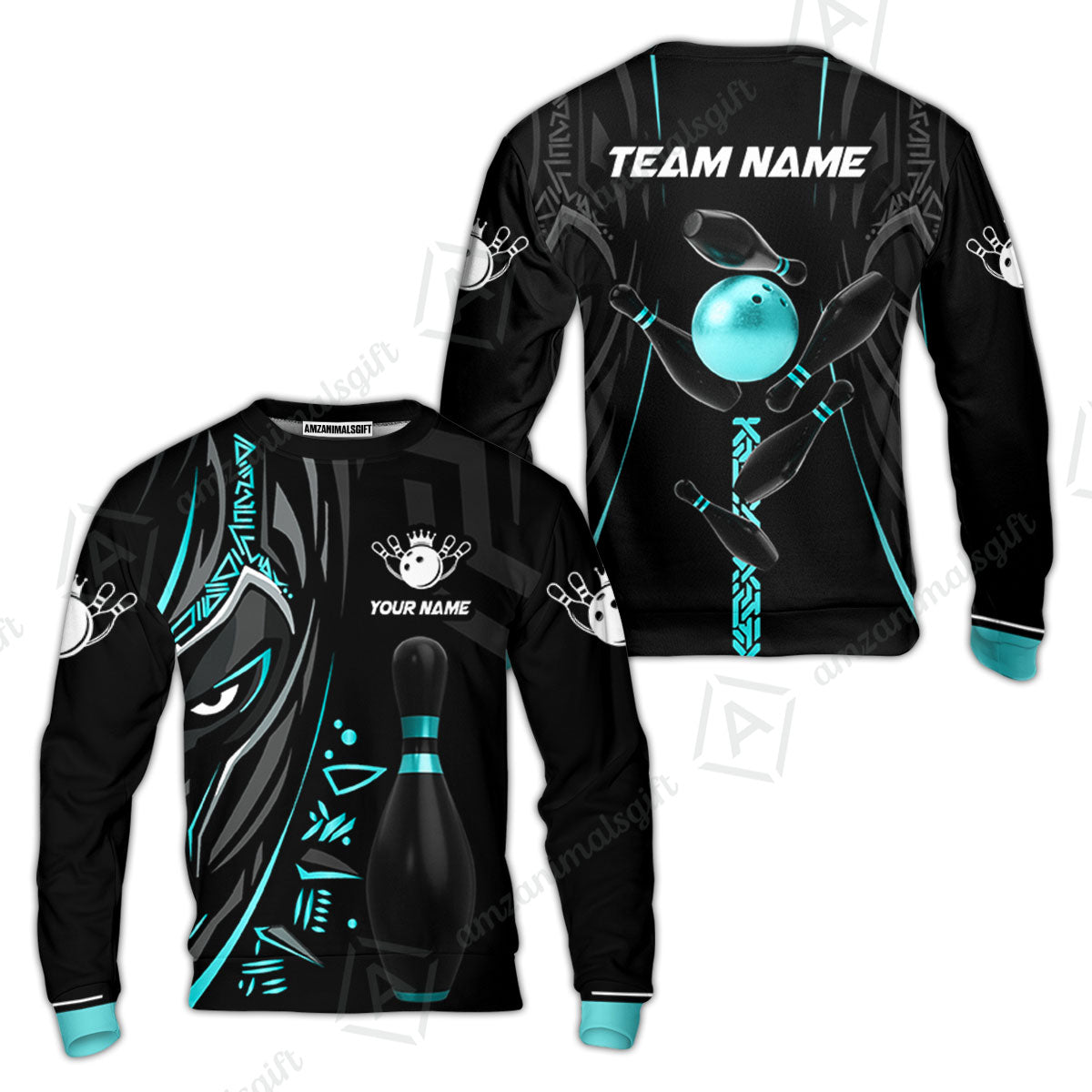 Custom Bowling Team Jerseys Polo Shirts, Bowling uniforms Ball & Pins Black Panther Pro Sport Multicolor Options Personalized Name And Team Name