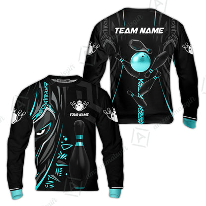 Custom Bowling Team Jerseys Polo Shirts, Bowling uniforms Ball & Pins Black Panther Pro Sport Multicolor Options Personalized Name And Team Name