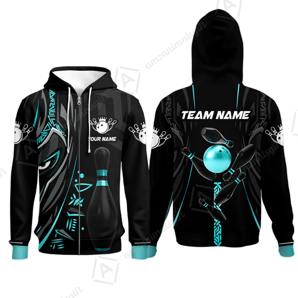 Custom Bowling Team Jerseys Polo Shirts, Bowling uniforms Ball & Pins Black Panther Pro Sport Multicolor Options Personalized Name And Team Name