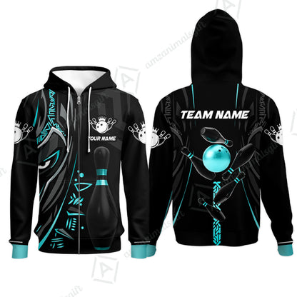 Custom Bowling Team Jerseys Polo Shirts, Bowling uniforms Ball & Pins Black Panther Pro Sport Multicolor Options Personalized Name And Team Name