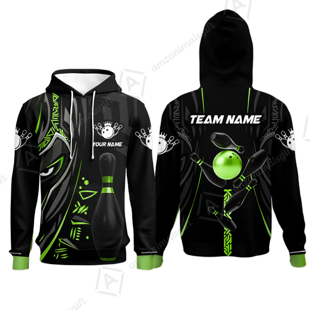 Custom Bowling Team Jerseys Polo Shirts, Bowling uniforms Ball & Pins Black Panther Pro Sport Multicolor Options Personalized Name And Team Name