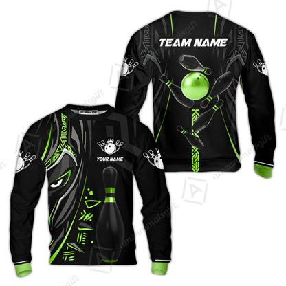 Custom Bowling Team Jerseys Polo Shirts, Bowling uniforms Ball & Pins Black Panther Pro Sport Multicolor Options Personalized Name And Team Name