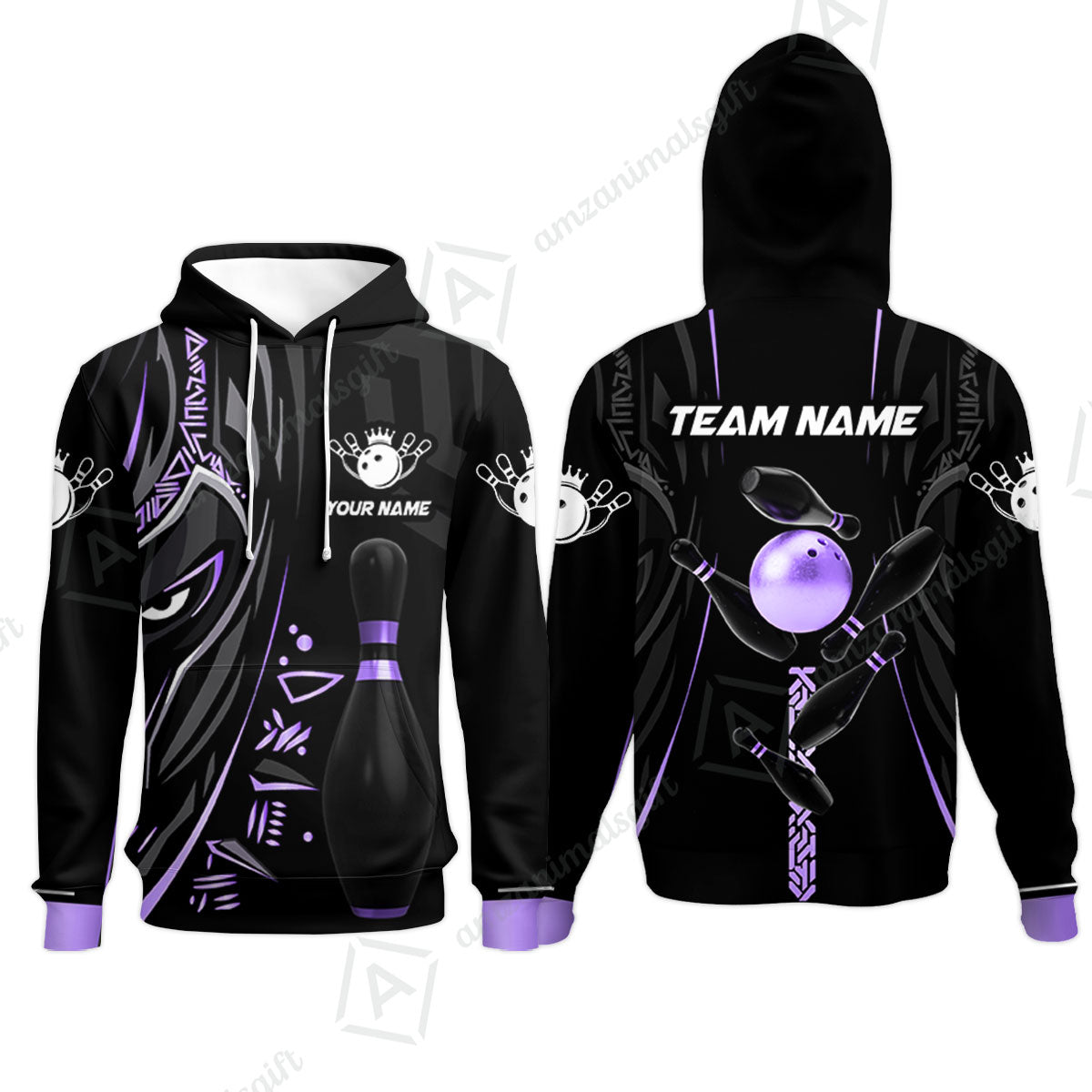 Custom Bowling Team Jerseys Polo Shirts, Bowling uniforms Ball & Pins Black Panther Pro Sport Multicolor Options Personalized Name And Team Name