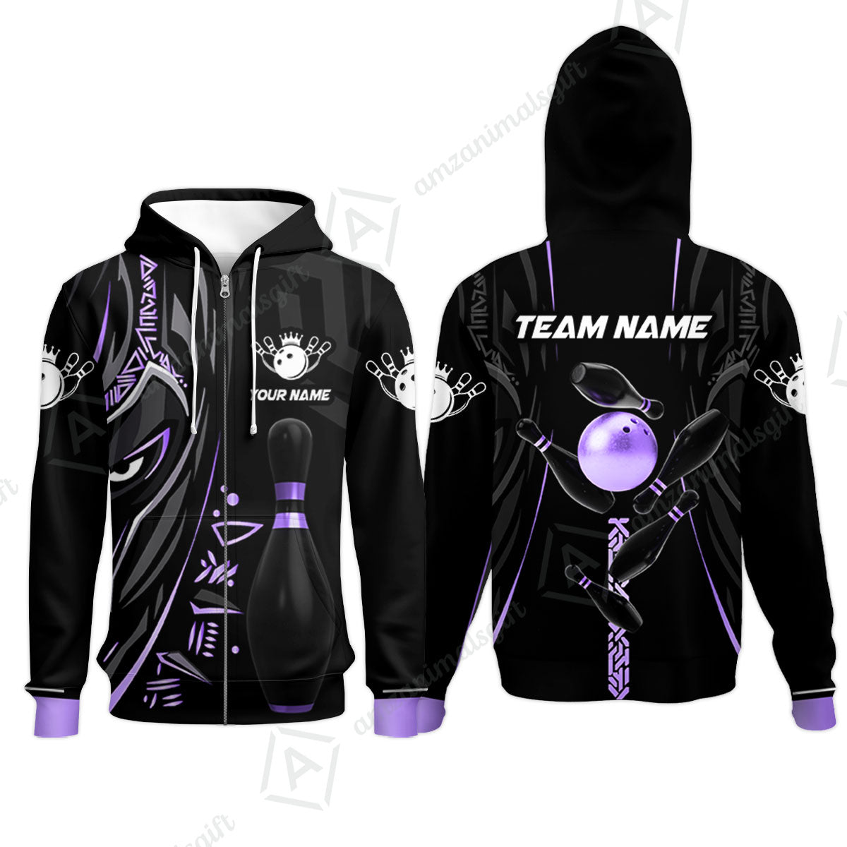 Custom Bowling Team Jerseys Polo Shirts, Bowling uniforms Ball & Pins Black Panther Pro Sport Multicolor Options Personalized Name And Team Name