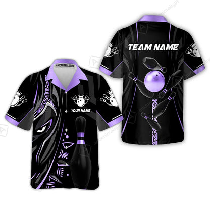 Custom Bowling Team Jerseys Polo Shirts, Bowling uniforms Ball & Pins Black Panther Pro Sport Multicolor Options Personalized Name And Team Name