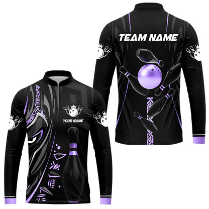 Custom Bowling Team Jerseys Polo Shirts, Bowling uniforms Ball & Pins Black Panther Pro Sport Multicolor Options Personalized Name And Team Name