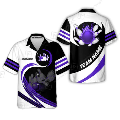 Custom Bowling Team Jersey Shirts, Custom Flame Ball Bowling Uniforms Unisex Polo, Multi Colors Personalized Name And Team Name