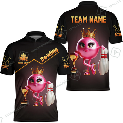 Customized Bowling Team Jersey King Of Bowling Fire Custom Name And Team Name For Bowlers