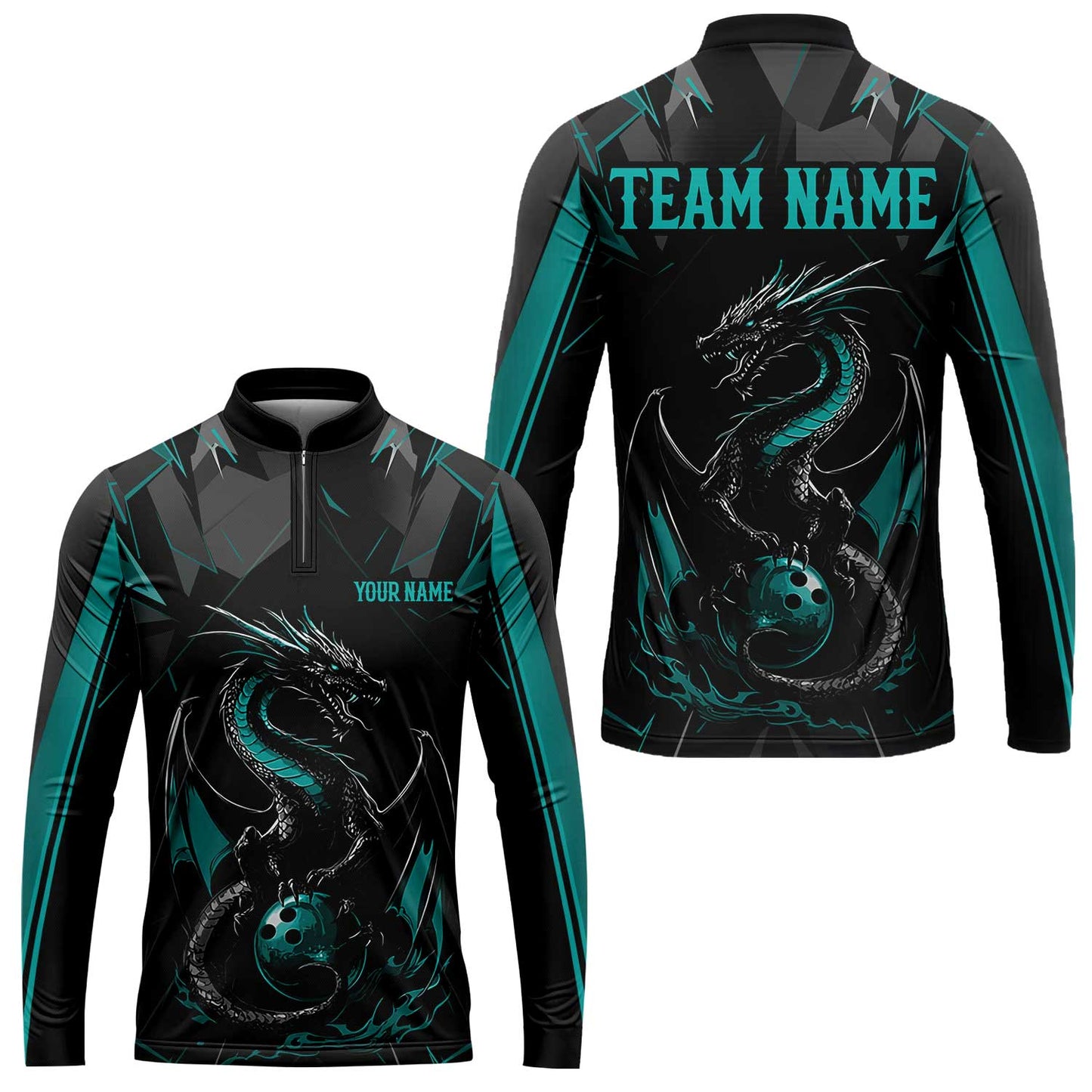 Custom Black Purple Dragon Bowling Team Jersey Polo Shirts, Dragon Bowling Team Uniforms Jerseys, Polo Shirt With Name And Team Name