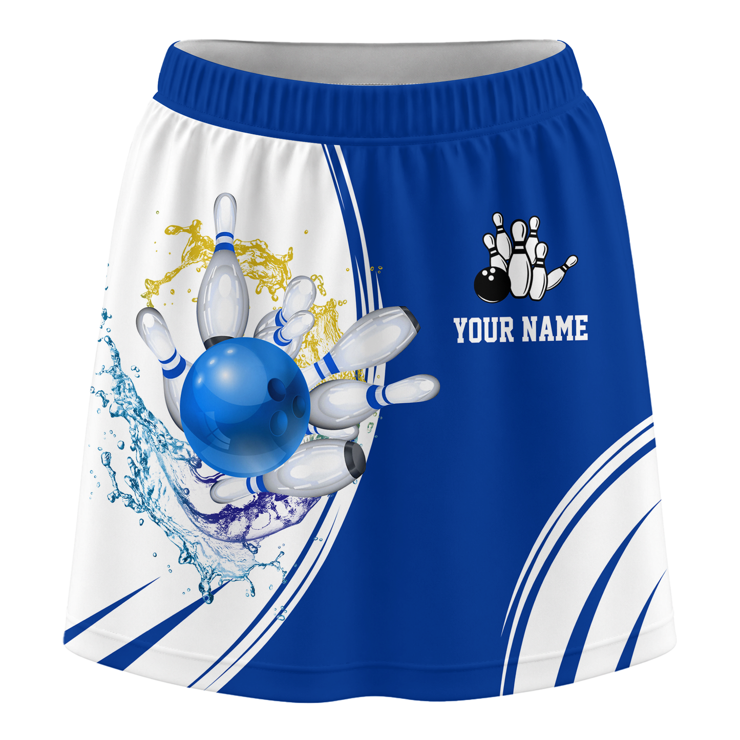 Personalized Bowling Trouser Skirts With Shorts Underneath, Bowling Skorts Multicolor With Pockets For Bowler, Bowling Teams