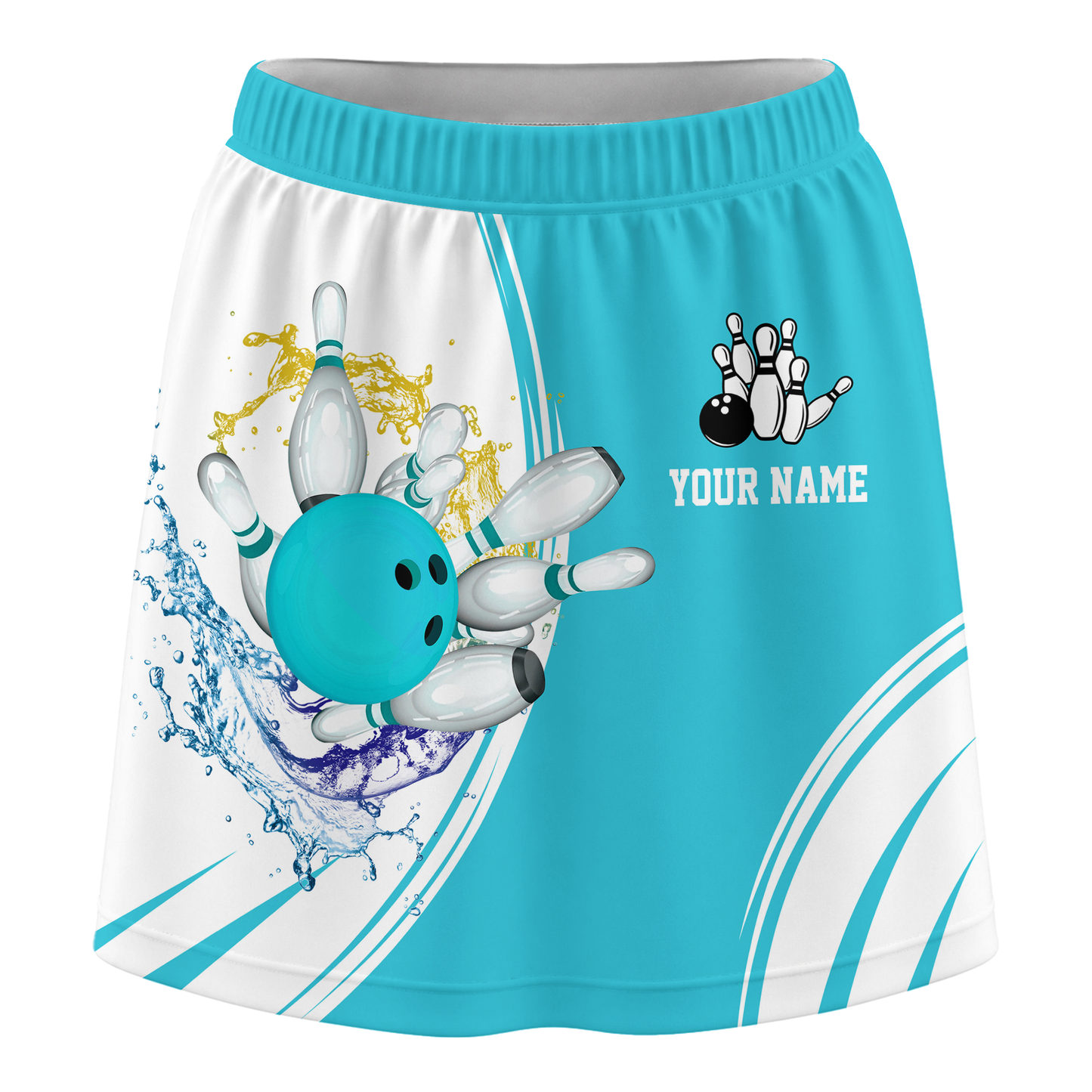 Personalized Bowling Trouser Skirts With Shorts Underneath, Bowling Skorts Multicolor With Pockets For Bowler, Bowling Teams