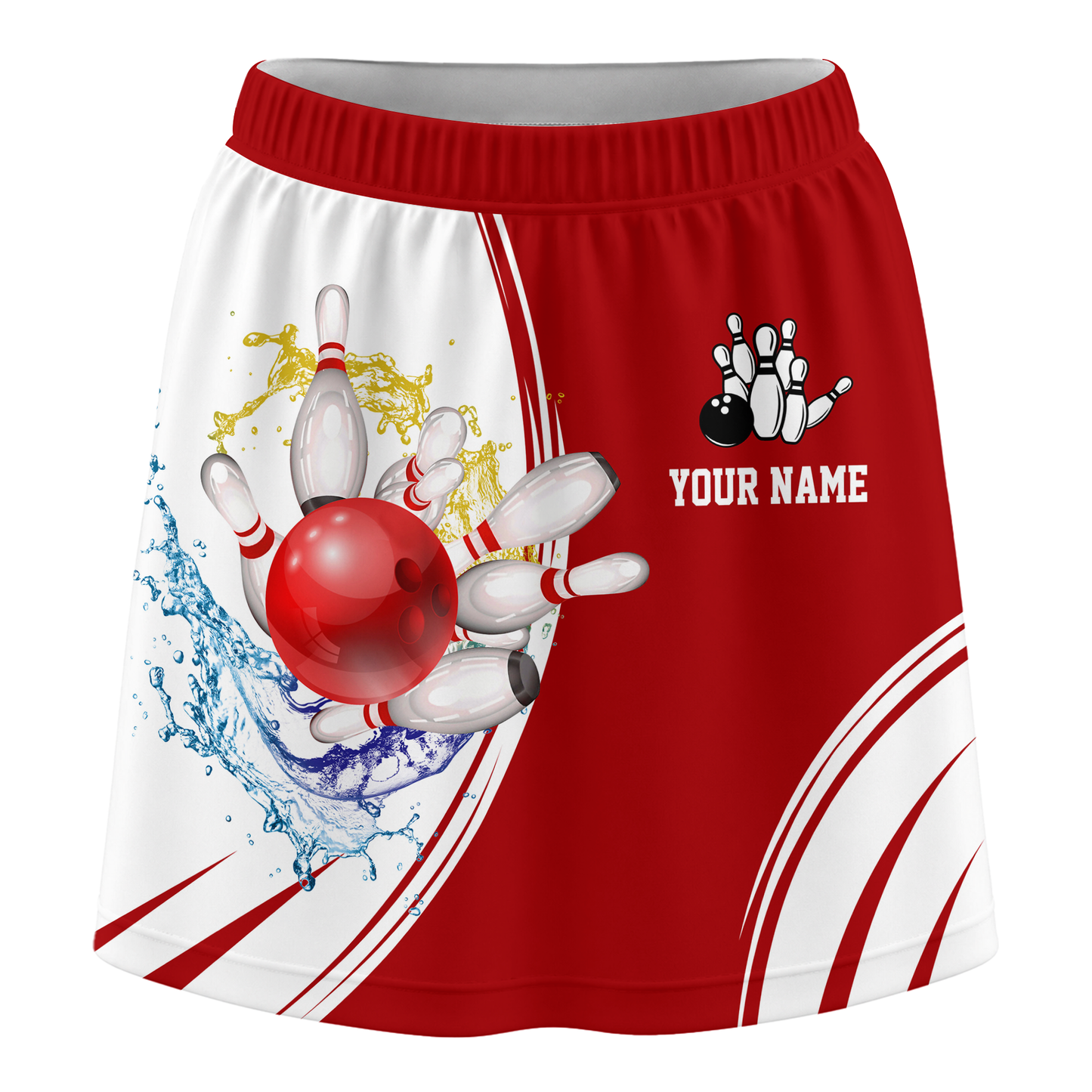 Personalized Bowling Trouser Skirts With Shorts Underneath, Bowling Skorts Multicolor With Pockets For Bowler, Bowling Teams