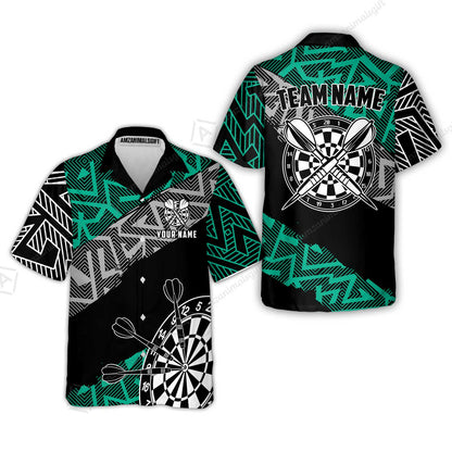 Custom Zig-Zag Pattern Darts Quarter-Zip Polo Shirts,  Custom Darts Team Jerseys Uniform, Personalized Name And Team Name