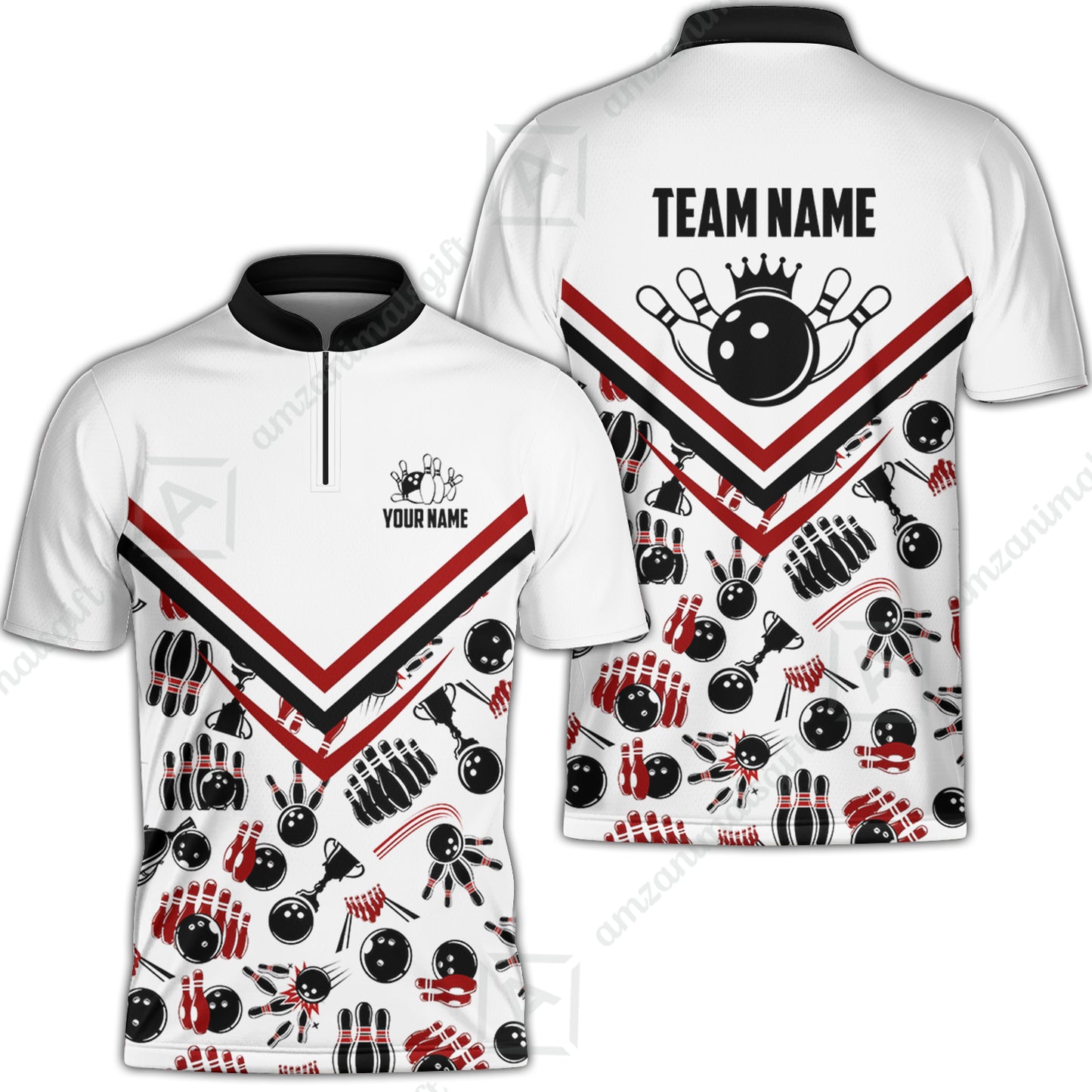 Custom Bowling Strike Bowling Pattern Team Unisex Polo Shirts, Customize your very own unique bowling uniforms jersey designs