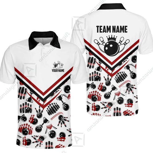 Custom Bowling Strike Bowling Pattern Team Unisex Polo Shirts, Customize your very own unique bowling uniforms jersey designs