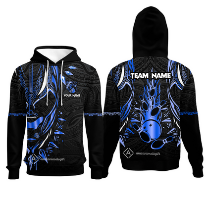 Custom Black Bowling Team Jersey, Panther Forever Bowling Jersey Multicolor Polo Quarter-Zip Shirts, Custom Bowling Uniforms Jerseys