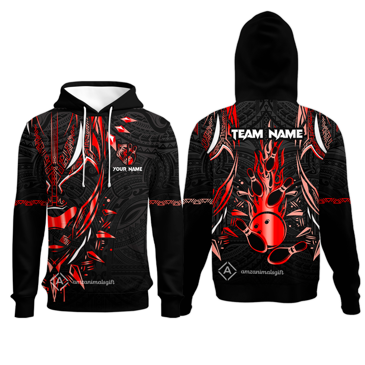 Custom Black Bowling Team Jersey, Panther Forever Bowling Jersey Multicolor Polo Quarter-Zip Shirts, Custom Bowling Uniforms Jerseys