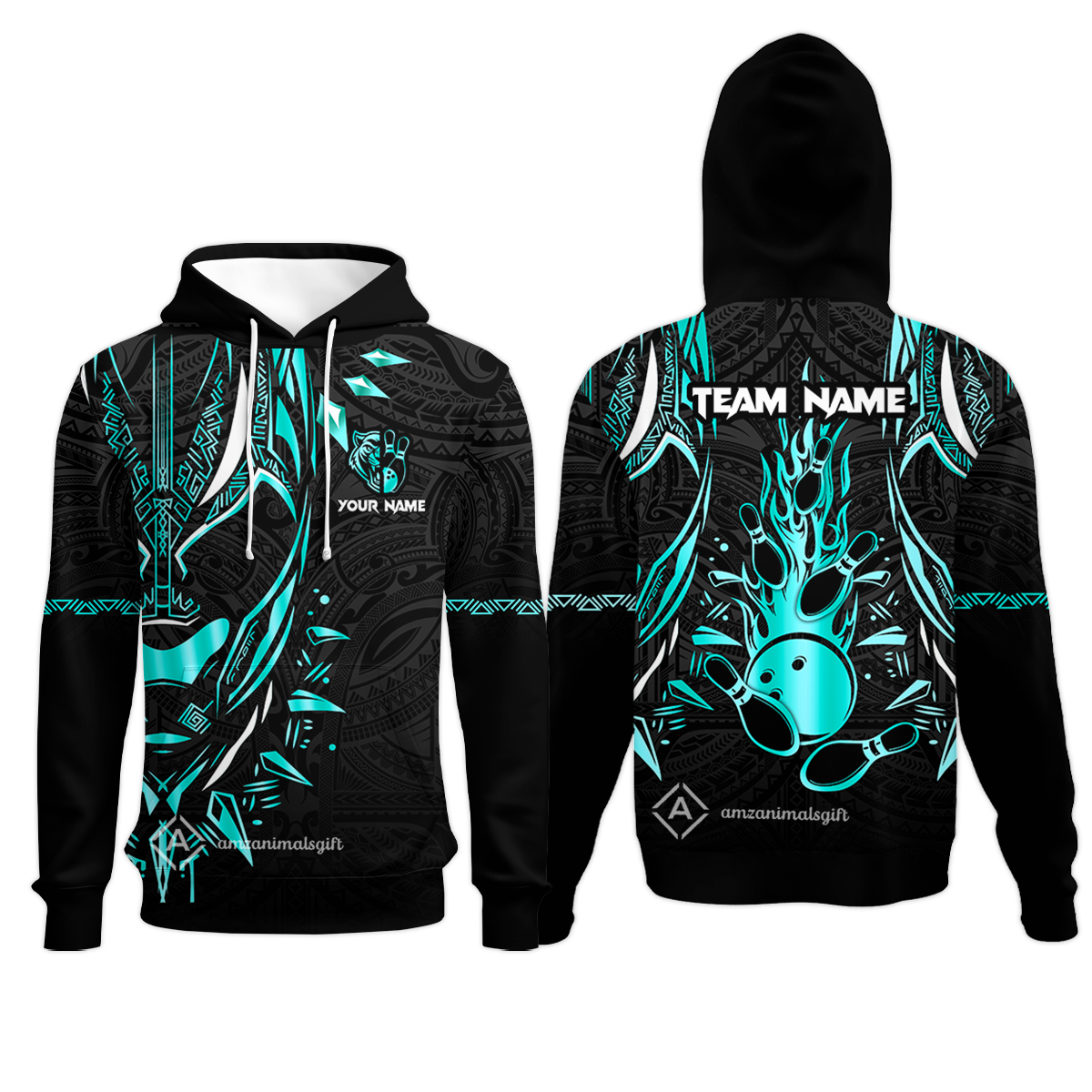 Custom Black Bowling Team Jersey, Panther Forever Bowling Jersey Multicolor Polo Quarter-Zip Shirts, Custom Bowling Uniforms Jerseys