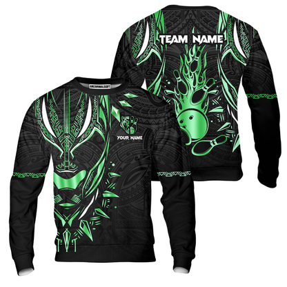 Custom Black Bowling Team Jersey, Panther Forever Bowling Jersey Multicolor Polo Quarter-Zip Shirts, Custom Bowling Uniforms Jerseys