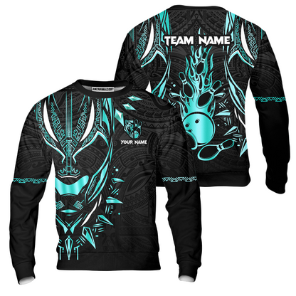 Custom Black Bowling Team Jersey, Panther Forever Bowling Jersey Multicolor Polo Quarter-Zip Shirts, Custom Bowling Uniforms Jerseys