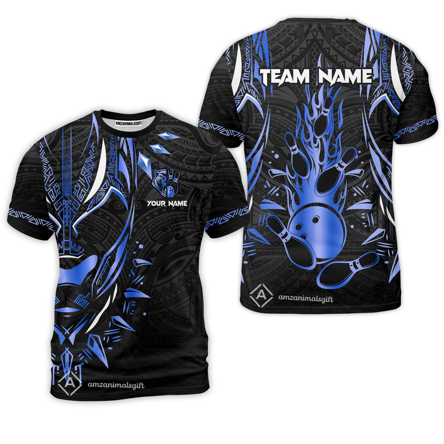 Custom Black Bowling Team Jersey, Panther Forever Bowling Jersey Multicolor Polo Quarter-Zip Shirts, Custom Bowling Uniforms Jerseys