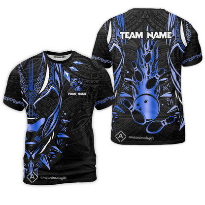 Custom Black Bowling Team Jersey, Panther Forever Bowling Jersey Multicolor Polo Quarter-Zip Shirts, Custom Bowling Uniforms Jerseys