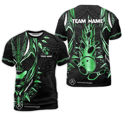 Custom Black Bowling Team Jersey, Panther Forever Bowling Jersey Multicolor Polo Quarter-Zip Shirts, Custom Bowling Uniforms Jerseys