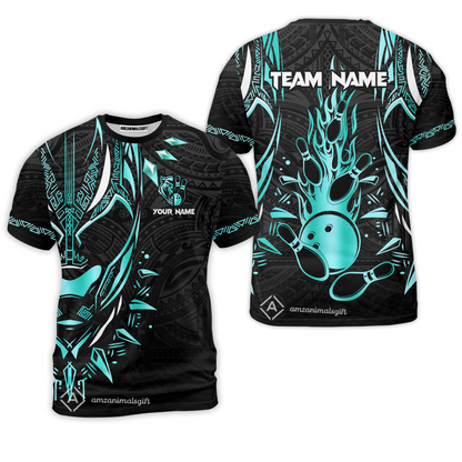 Custom Black Bowling Team Jersey, Panther Forever Bowling Jersey Multicolor Polo Quarter-Zip Shirts, Custom Bowling Uniforms Jerseys