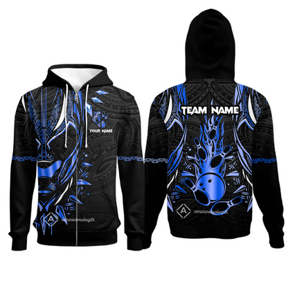 Custom Black Bowling Team Jersey, Panther Forever Bowling Jersey Multicolor Polo Quarter-Zip Shirts, Custom Bowling Uniforms Jerseys