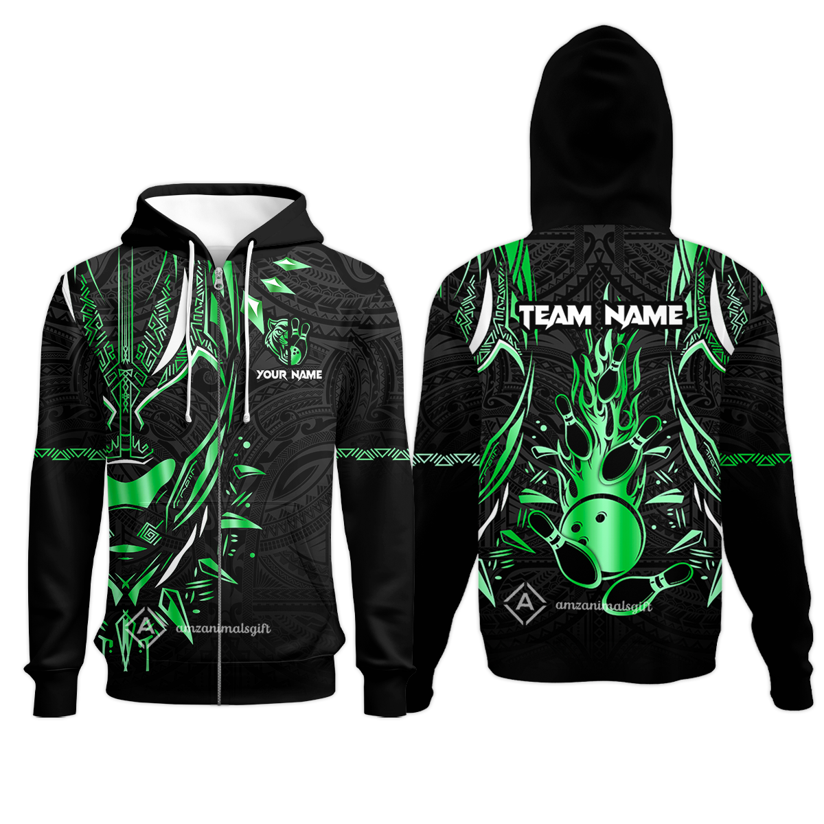 Custom Black Bowling Team Jersey, Panther Forever Bowling Jersey Multicolor Polo Quarter-Zip Shirts, Custom Bowling Uniforms Jerseys