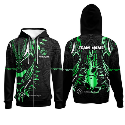 Custom Black Bowling Team Jersey, Panther Forever Bowling Jersey Multicolor Polo Quarter-Zip Shirts, Custom Bowling Uniforms Jerseys