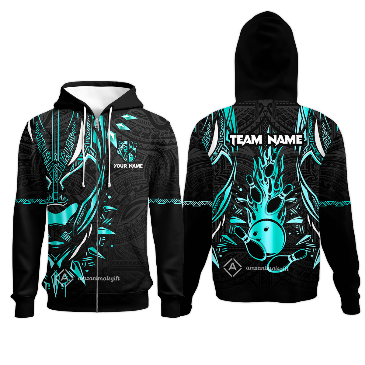 Custom Black Bowling Team Jersey, Panther Forever Bowling Jersey Multicolor Polo Quarter-Zip Shirts, Custom Bowling Uniforms Jerseys