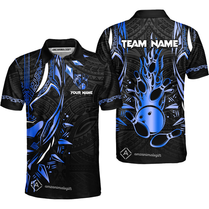 Custom Black Bowling Team Jersey, Panther Forever Bowling Jersey Multicolor Polo Quarter-Zip Shirts, Custom Bowling Uniforms Jerseys