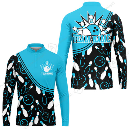 Customized Bowling Long Sleeve Jersey , Custom Multicolor Bowling Style Uniform Long Sleeve Jersey  For Bowlers