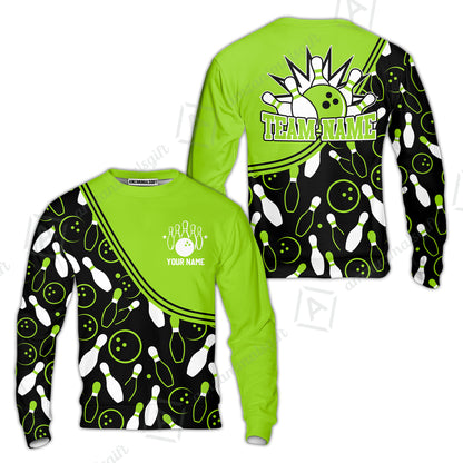 Customized Bowling Sweatshirt, Custom Multicolor Bowling Style Uniform Sweatshirt For Bowlers