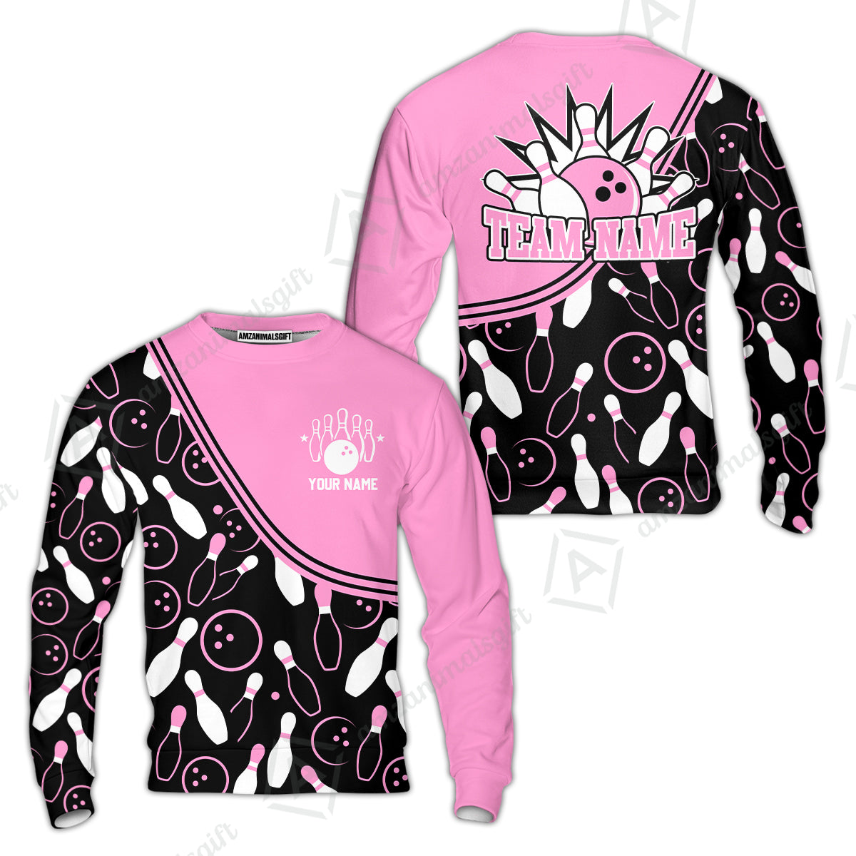 Customized Bowling Sweatshirt, Custom Multicolor Bowling Style Uniform Sweatshirt For Bowlers