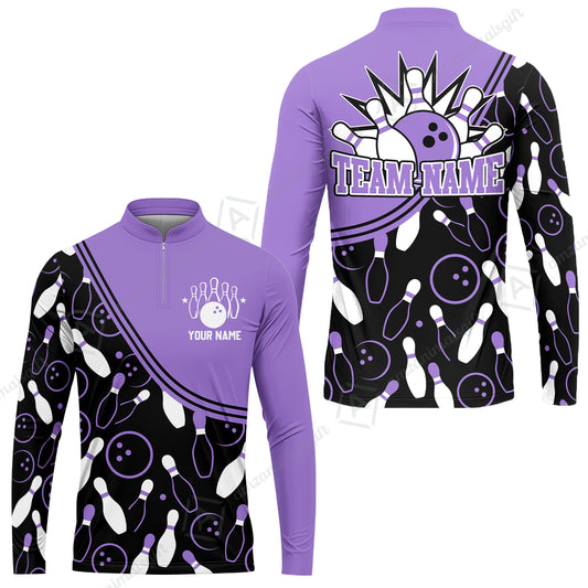 Customized Bowling Long Sleeve Jersey , Custom Multicolor Bowling Style Uniform Long Sleeve Jersey  For Bowlers