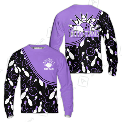 Customized Bowling Sweatshirt, Custom Multicolor Bowling Style Uniform Sweatshirt For Bowlers