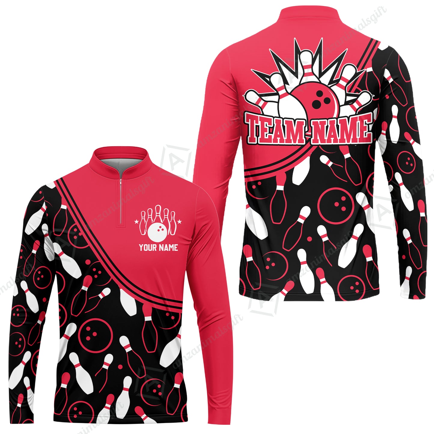 Customized Bowling Long Sleeve Jersey , Custom Multicolor Bowling Style Uniform Long Sleeve Jersey  For Bowlers