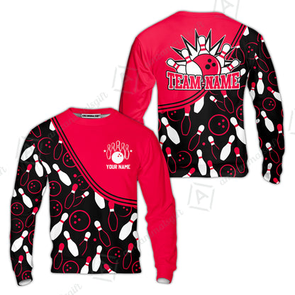 Customized Bowling Sweatshirt, Custom Multicolor Bowling Style Uniform Sweatshirt For Bowlers