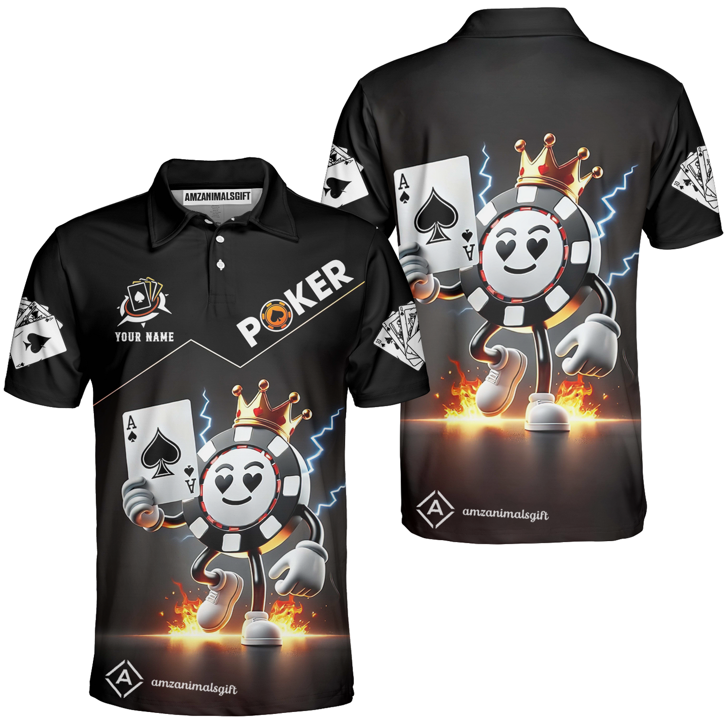 Customized Poker Shirt, King Of Poker Shirts, Perfect Outfit For Poker Players