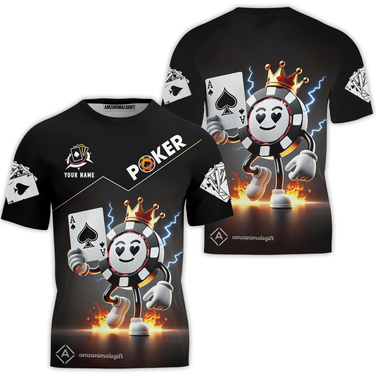 Customized Poker Shirt, King Of Poker Shirts, Perfect Outfit For Poker Players