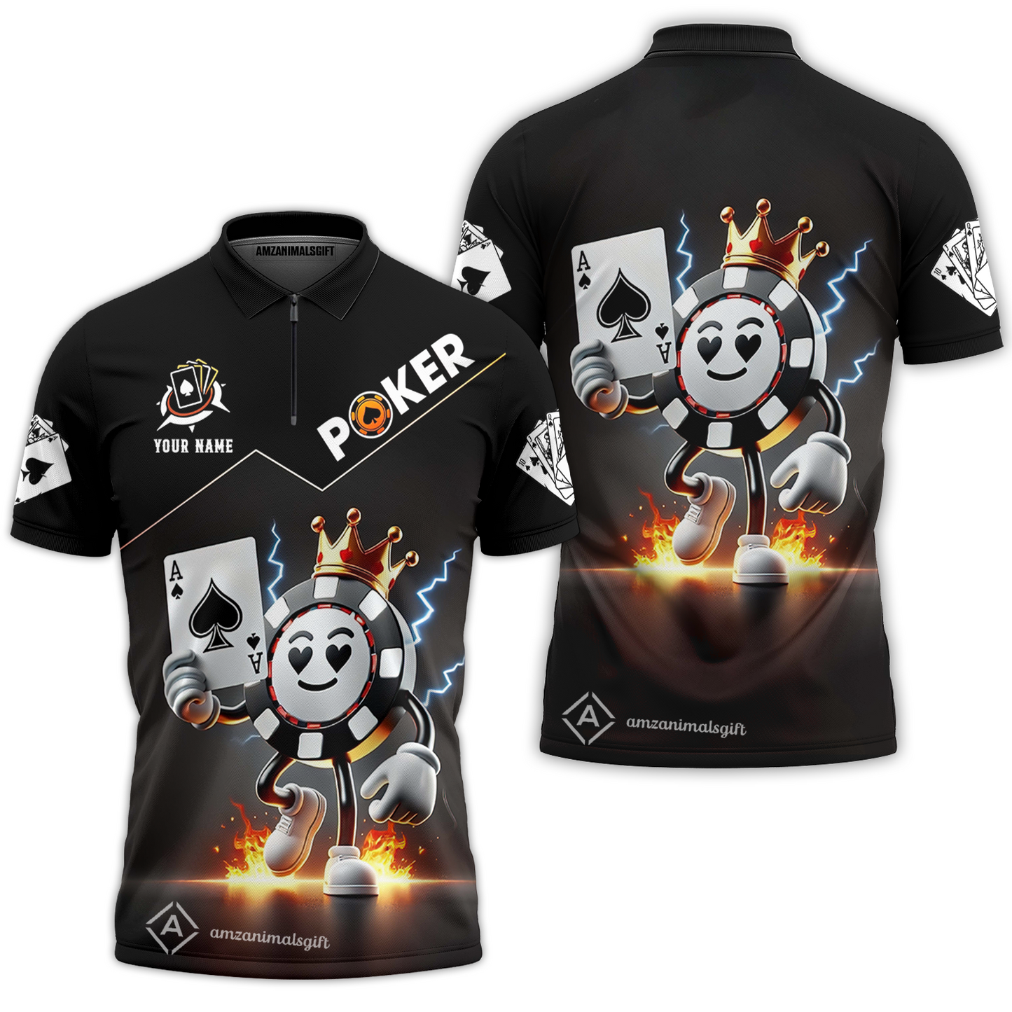 Customized Poker Shirt, King Of Poker Shirts, Perfect Outfit For Poker Players
