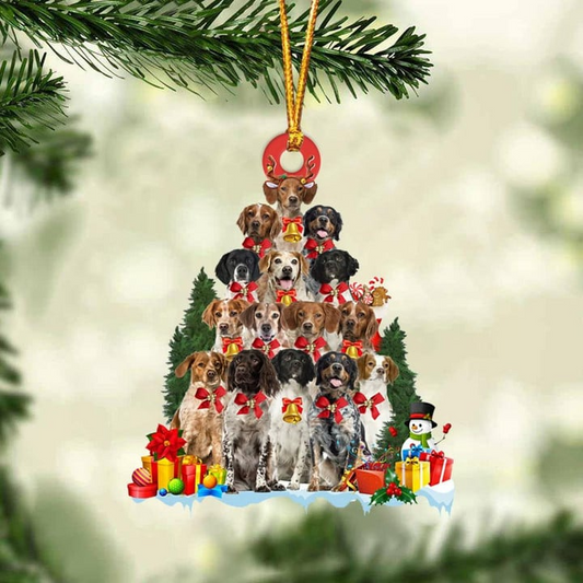Brittany Acrylic Christmas Ornament, Brittany Dog Christmas Tree & Gift Acrylic Ornament for Dog Lover, Christmas, New Year