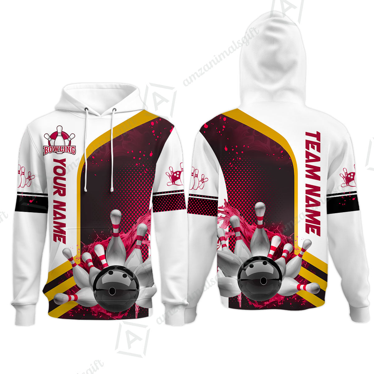 Custom Team Name Bowling Team Jersey - Custom Name Bowling Ball And Pins Water Personalized Bowling Polo Shirt - Uniform Shirt For Bowlers