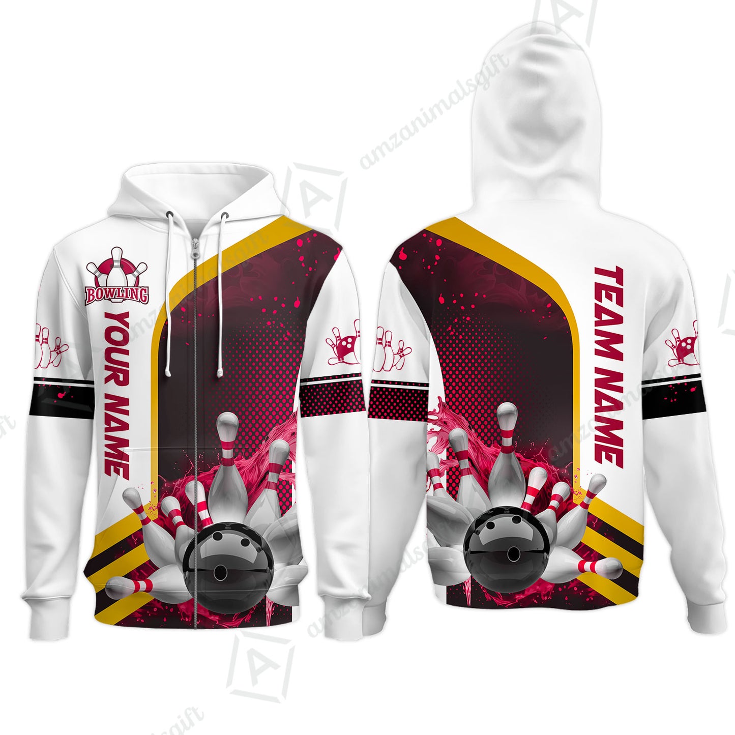 Custom Team Name Bowling Team Jersey - Custom Name Bowling Ball And Pins Water Personalized Bowling Polo Shirt - Uniform Shirt For Bowlers