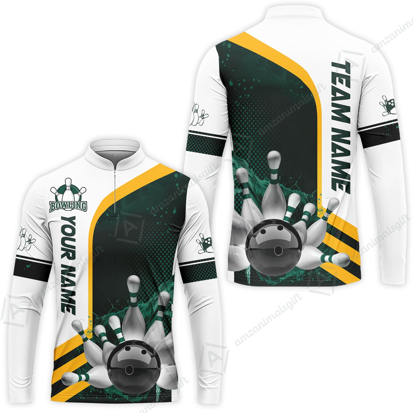 Custom Team Name Bowling Team Jersey - Custom Name Bowling Ball And Pins Water Personalized Bowling Polo Shirt - Uniform Shirt For Bowlers