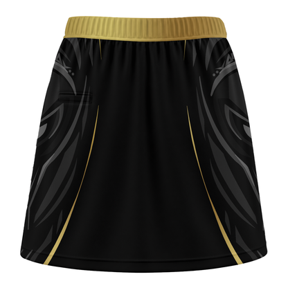 Customized Bowling Trouser Skirts With Shorts Underneath, Bowling Ball & Pins Black Panther Pro Sport Skorts With Pockets