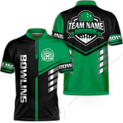 Custom Bowling Team Shirt – Modern Split Design Multicolor Option Personalized Jersey Bowling Uniform For League Players