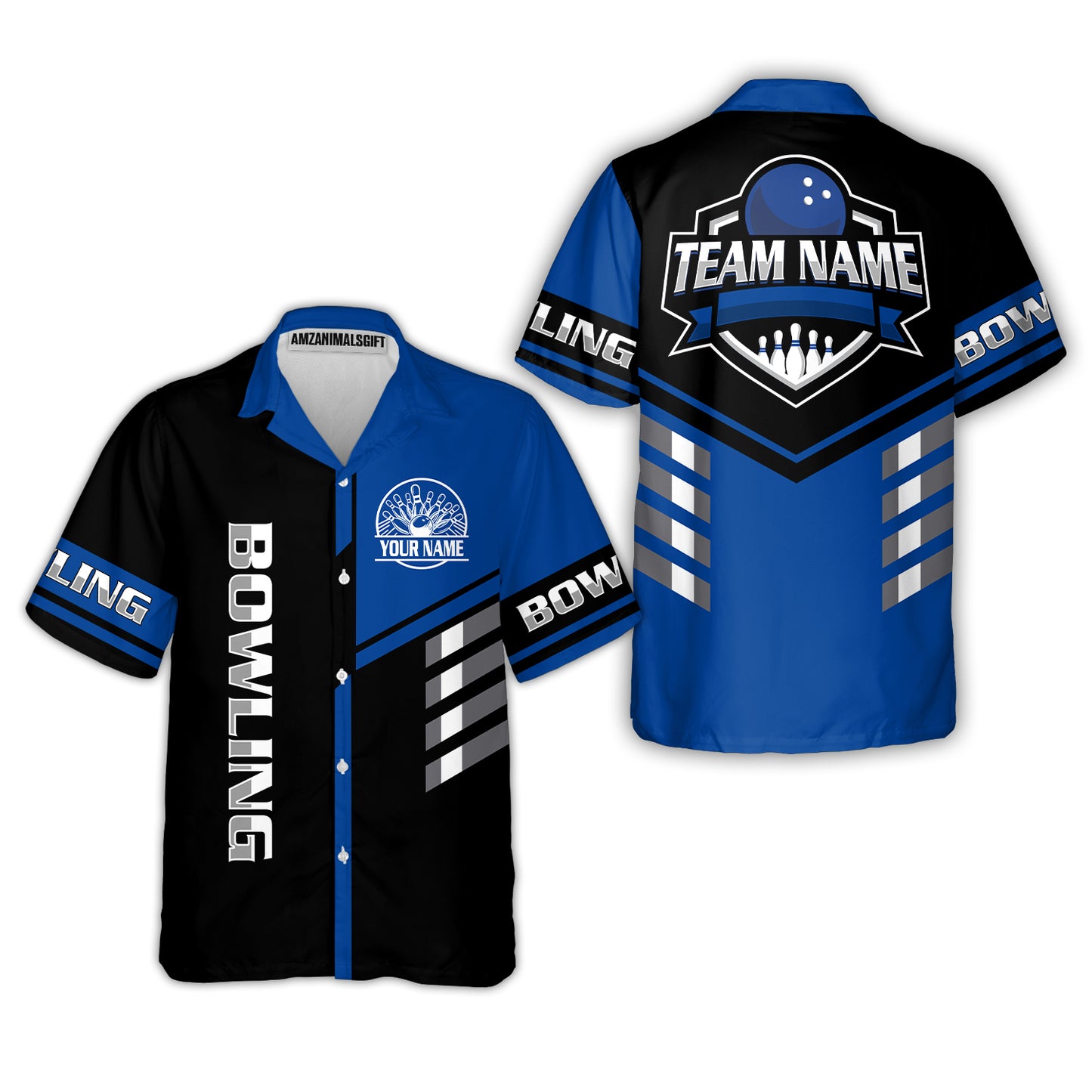 Custom Bowling Team Shirt – Modern Split Design Multicolor Option Personalized Jersey Bowling Uniform For League Players